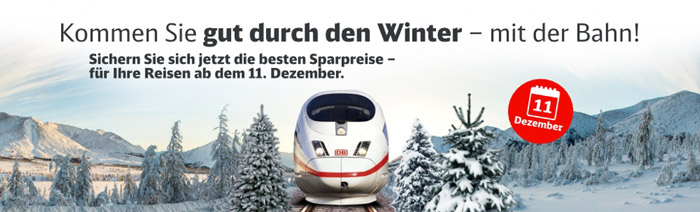 Bahn Sparpreise zu Weihnachten & Silvester buchbar