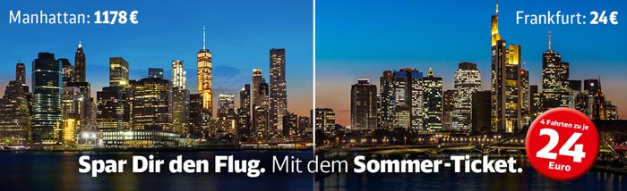 Bahn SommerTicket 2019 4x Bahn Fahrkarten ab 76€ für