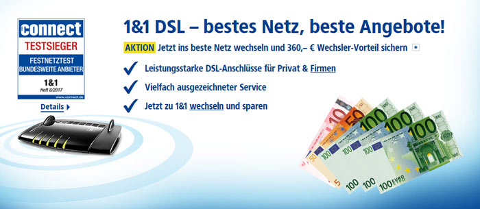 1&1 DSL Wechsler-Angebot