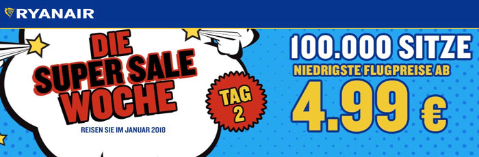 Ryanair Super Sale Woche