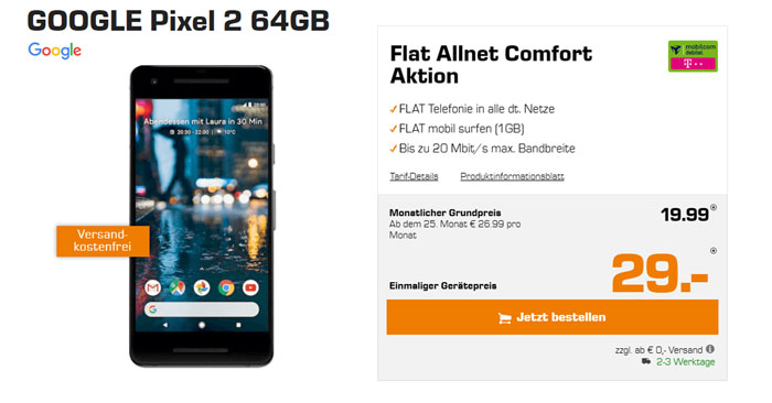 Google Pixel 2 + Telekom Comfort Allnet