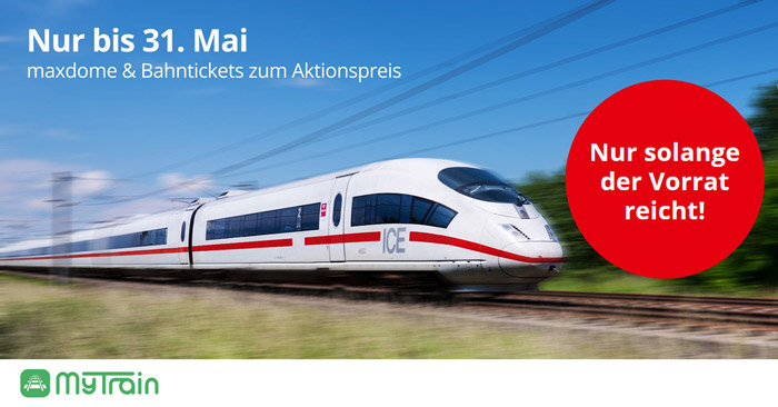 2x myTrain BahnTickets für 69,90€ + Gutschein für 6