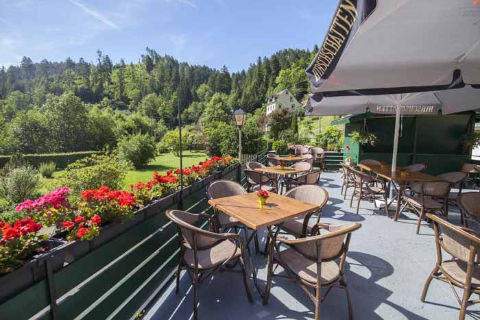 Sieben Linden Hotel Terrasse