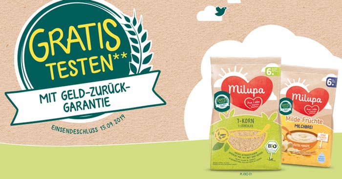 Milupa Milch-und Getreidebrei gratis testen