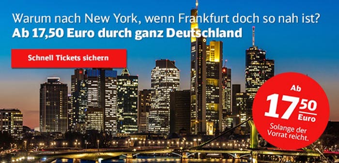 Deutsche Bahn Sparpreis Aktion: Tickets ab 17,50€ - 1 Mio. Extra Tickets