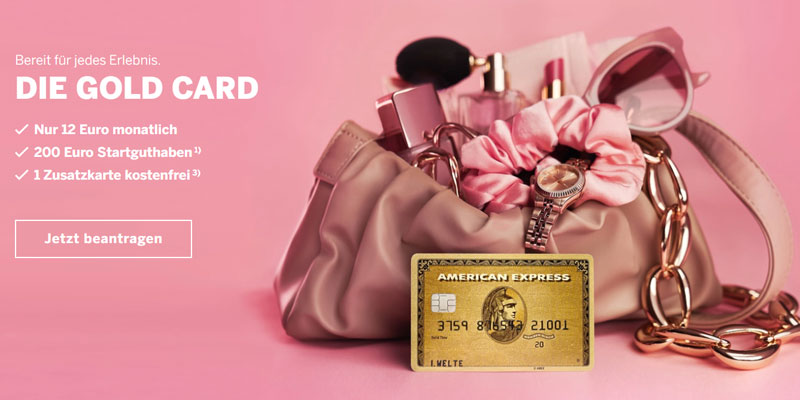 American Express Gold Kreditkarte 200 Startguthaben Bonus