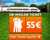 Bahnticket für eine einfache Fahrt und 2 Personen für nur 55€!