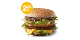 McDonalds Big Mac Aktion: Big Mac (doppeltes Rindfleisch Patty) für 2,22€