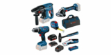 Bosch 18 Volt Akku Profi Set (Bohrschrauber, Bohrhammer, Winkelschleifer & Zubehör) für 386,10€