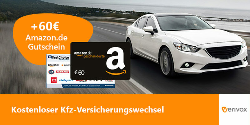 KFZ Versicherung über Verivox wechseln + 60€ BestChoice-/Amazon Gutschein